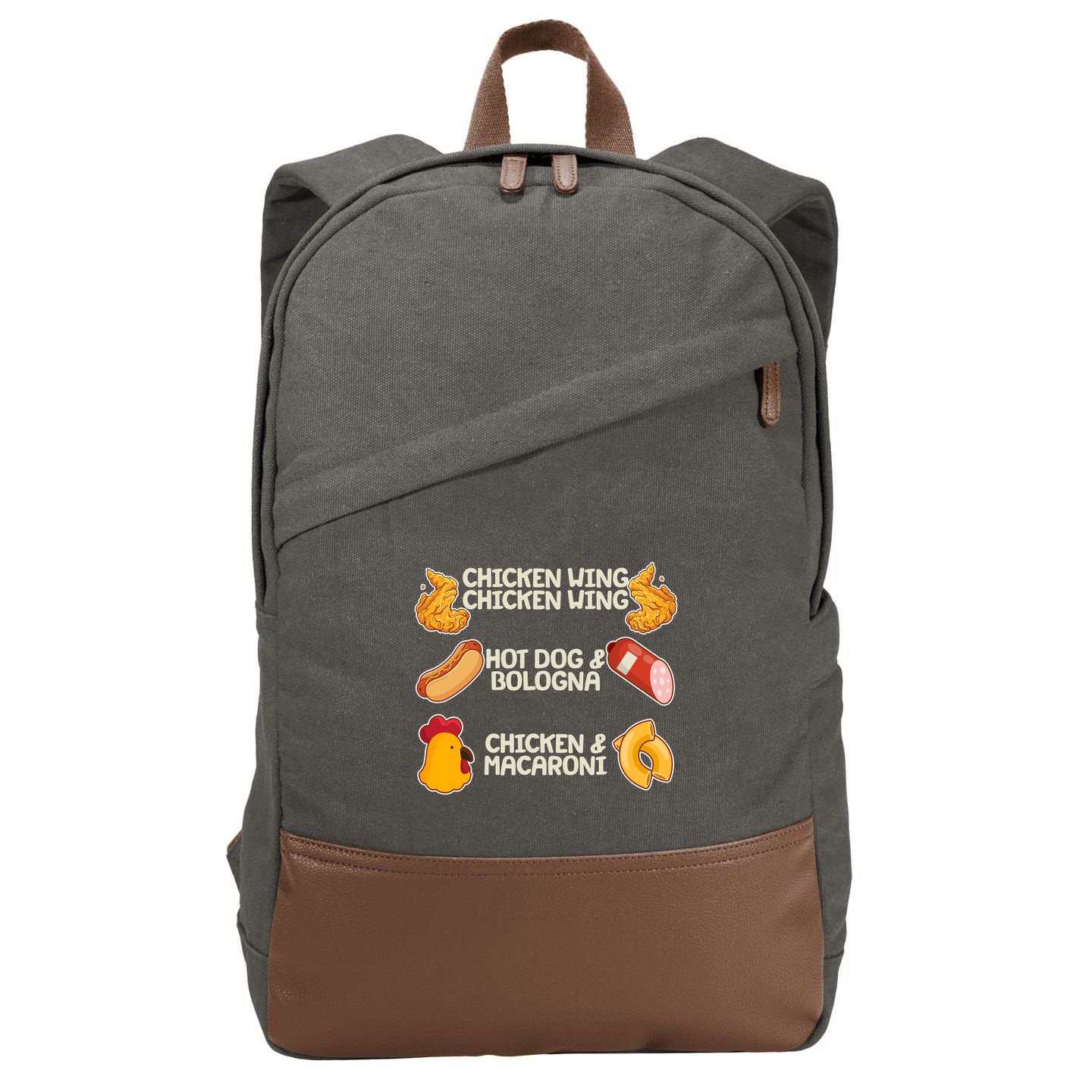 Funny Viral Chicken Wing Song Meme Cotton Canvas Backpack