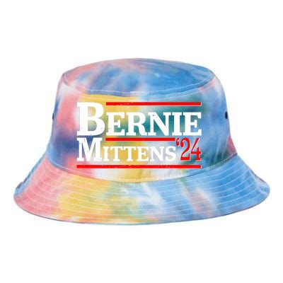 Funny Vote Bernie & Mittens 2024 Logo Tie Dye Newport Bucket Hat