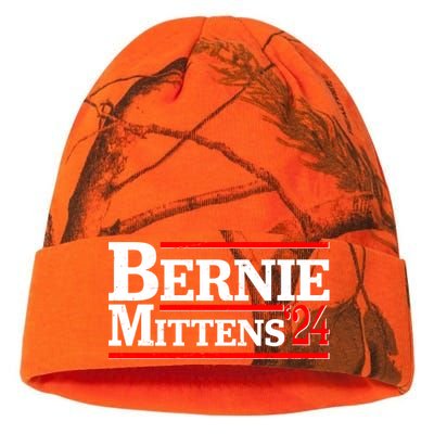 Funny Vote Bernie & Mittens 2024 Logo Kati Licensed 12" Camo Beanie