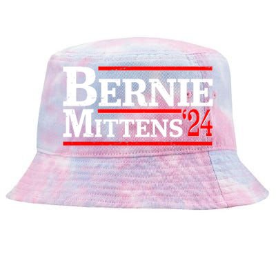 Funny Vote Bernie & Mittens 2024 Logo Tie-Dyed Bucket Hat