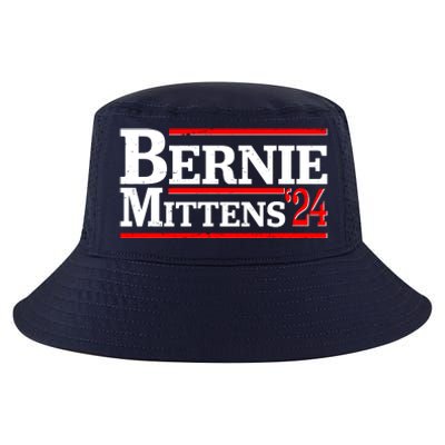 Funny Vote Bernie & Mittens 2024 Logo Cool Comfort Performance Bucket Hat