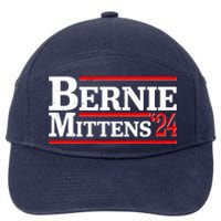 Funny Vote Bernie & Mittens 2024 Logo 7-Panel Snapback Hat