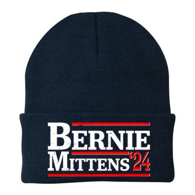 Funny Vote Bernie & Mittens 2024 Logo Knit Cap Winter Beanie