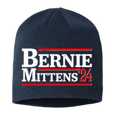 Funny Vote Bernie & Mittens 2024 Logo Sustainable Beanie