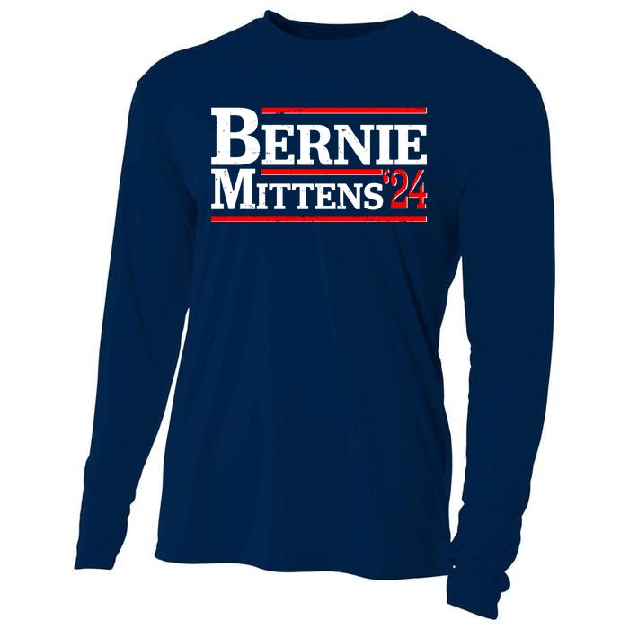 Funny Vote Bernie & Mittens 2024 Logo Cooling Performance Long Sleeve Crew