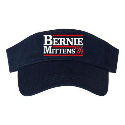 Funny Vote Bernie & Mittens 2024 Logo Valucap Bio-Washed Visor