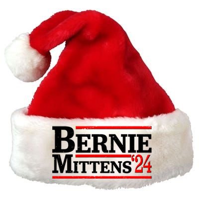 Funny Vote Bernie & Mittens 2024 Logo Premium Christmas Santa Hat