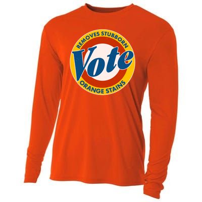 Funny VOTE Removes Stubborn Orange Stains Cooling Performance Long Sleeve Crew