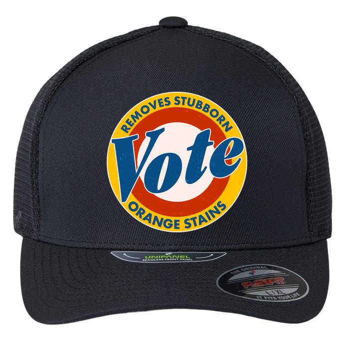 Funny VOTE Removes Stubborn Orange Stains Flexfit Unipanel Trucker Cap