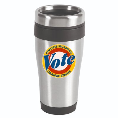 Funny VOTE Removes Stubborn Orange Stains 16oz Travel Tumbler