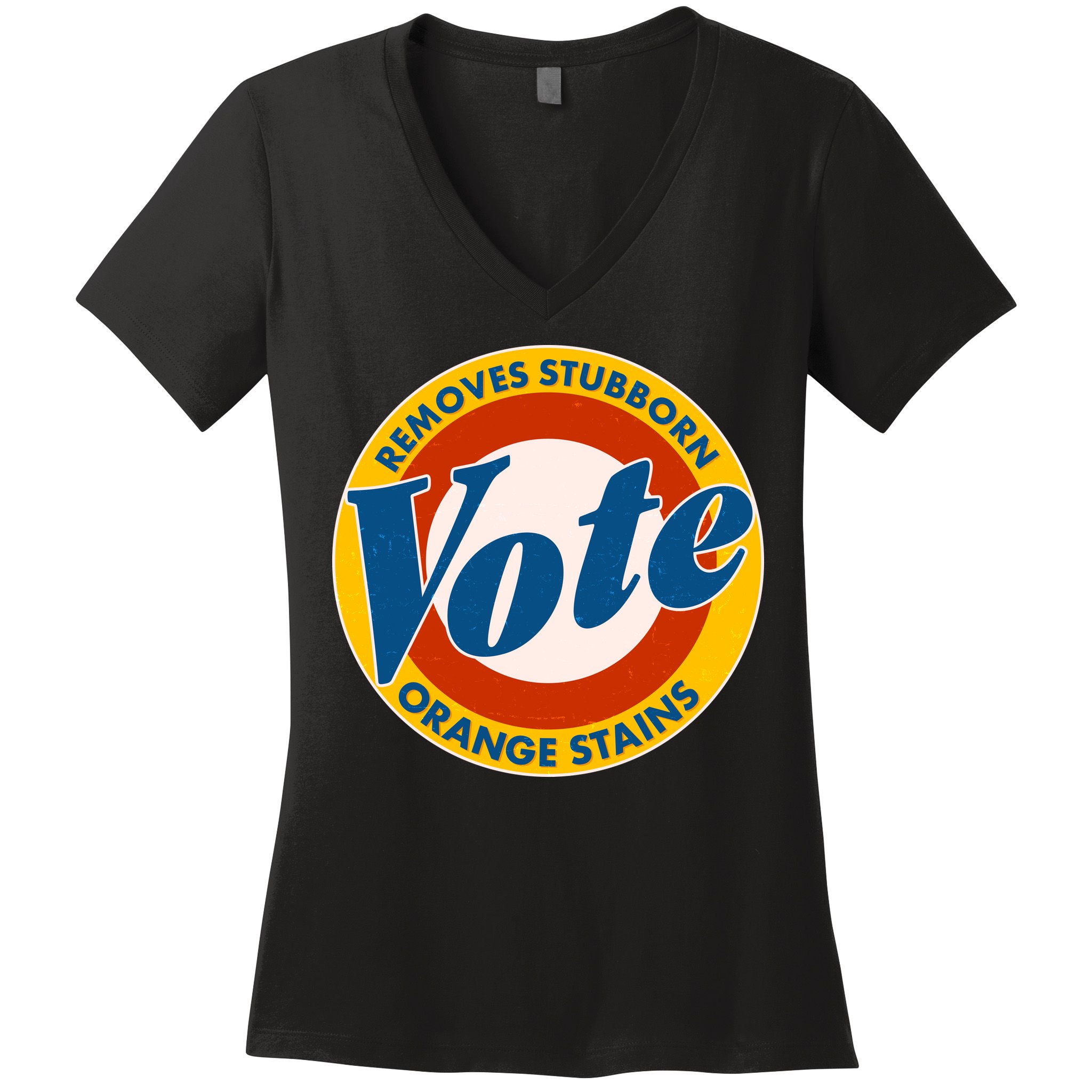 Funny VOTE Removes Stubborn Orange Stains Women's V-Neck T-Shirt