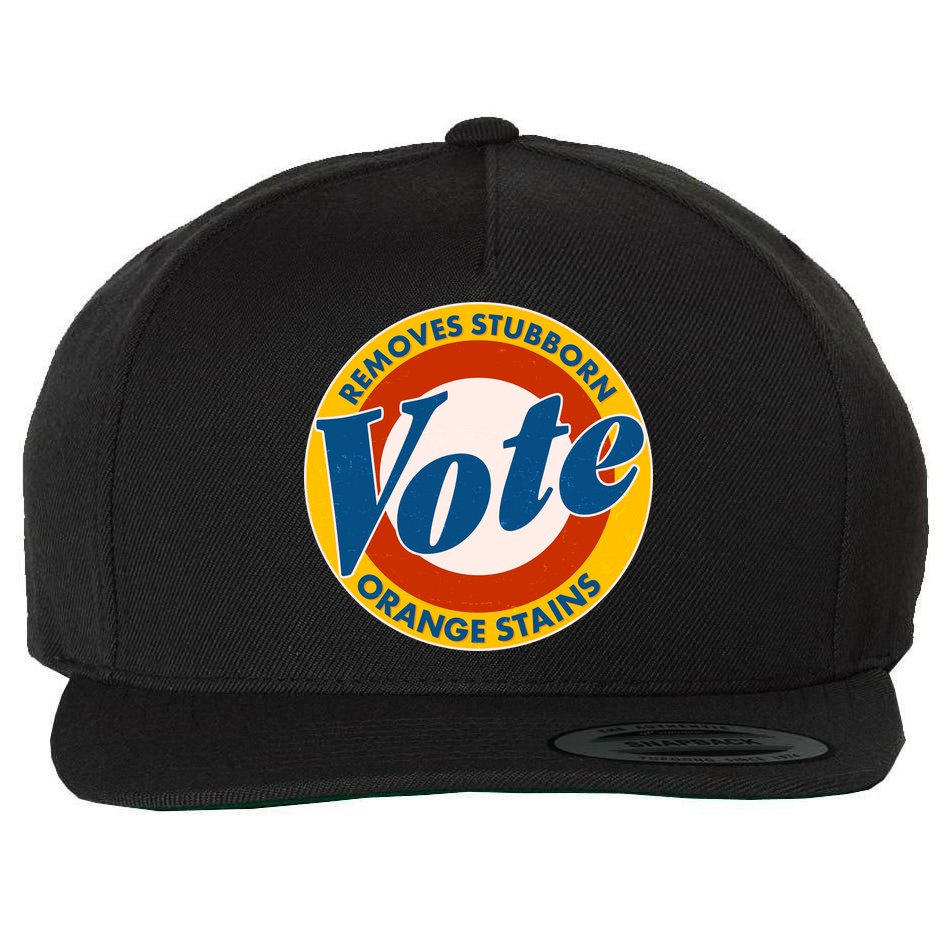 Funny VOTE Removes Stubborn Orange Stains Wool Snapback Cap