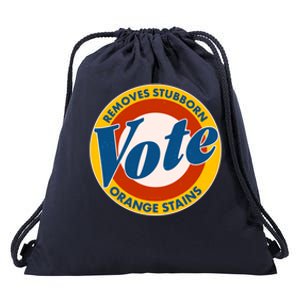 Funny VOTE Removes Stubborn Orange Stains Drawstring Bag