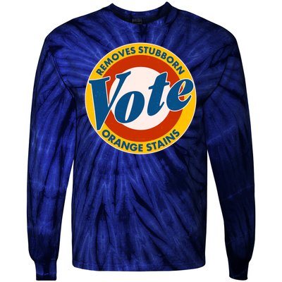 Funny VOTE Removes Stubborn Orange Stains Tie-Dye Long Sleeve Shirt