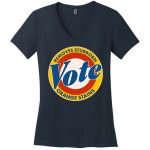 Funny VOTE Removes Stubborn Orange Stains Women's V-Neck T-Shirt