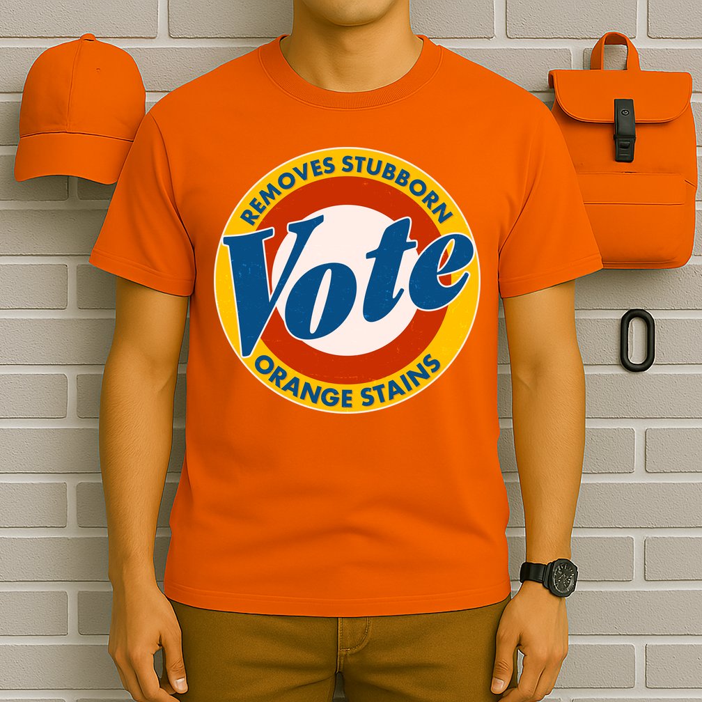 Funny VOTE Removes Stubborn Orange Stains T-Shirt