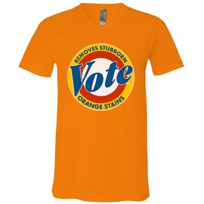 Funny VOTE Removes Stubborn Orange Stains V-Neck T-Shirt