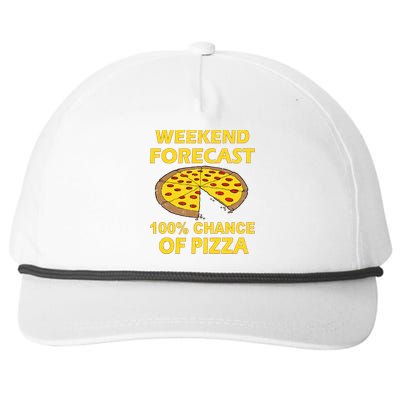 Funny Weekend Forecast 100 Percent Chance Of Pizza Snapback Five-Panel Rope Hat