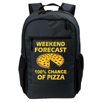 Funny Weekend Forecast 100 Percent Chance Of Pizza Daily Commute Backpack