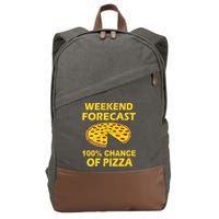 Funny Weekend Forecast 100 Percent Chance Of Pizza Cotton Canvas Backpack