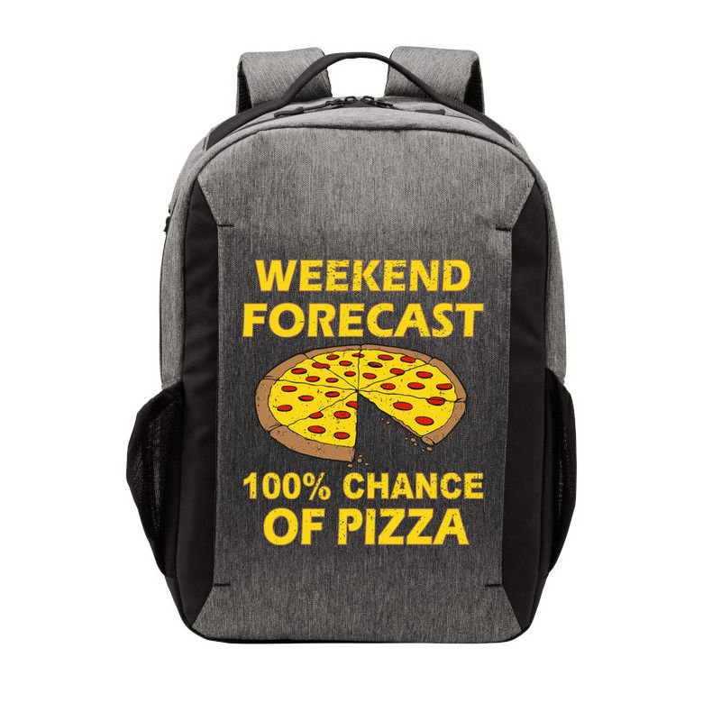 Funny Weekend Forecast 100 Percent Chance Of Pizza Vector Backpack