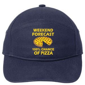 Funny Weekend Forecast 100 Percent Chance Of Pizza 7-Panel Snapback Hat