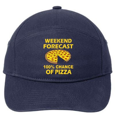 Funny Weekend Forecast 100 Percent Chance Of Pizza 7-Panel Snapback Hat