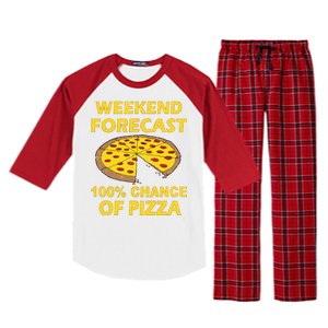 Funny Weekend Forecast 100 Percent Chance Of Pizza Raglan Sleeve Pajama Set