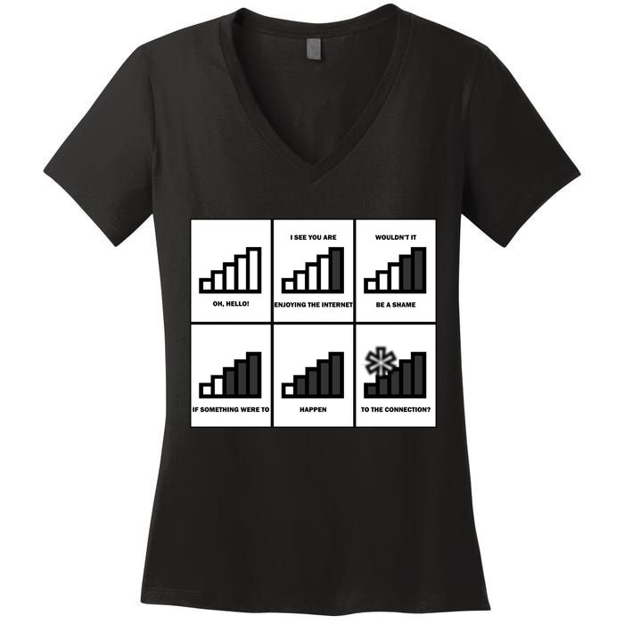 Funny WiFi Women's V-Neck T-Shirt