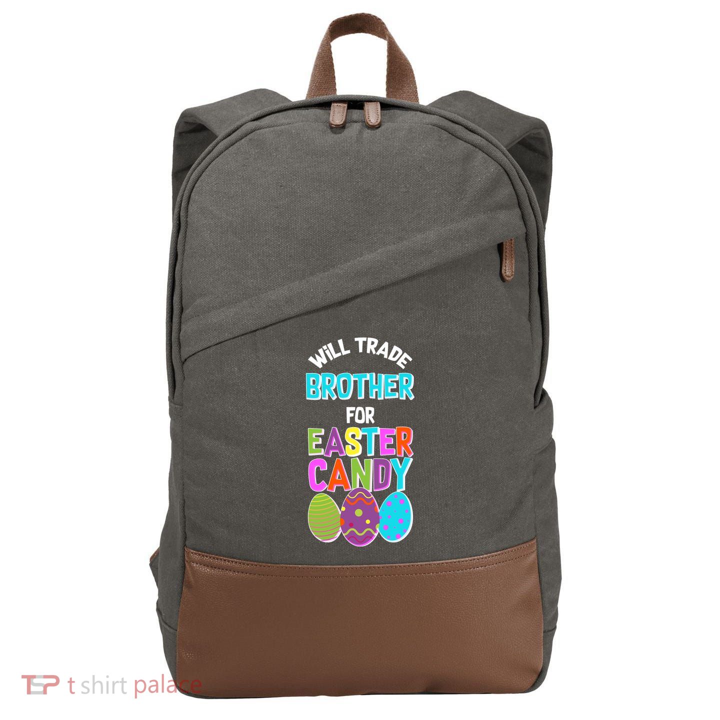 Funny Will Trade Brother For Easter Candy Cotton Canvas Backpack