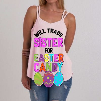 Funny Will Trade Sister For Easter Candy Women's Strappy Tank