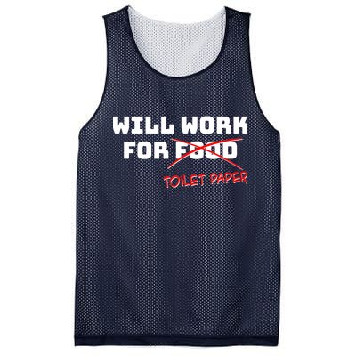 Funny Will Work For Toilet Paper Mesh Reversible Basketball Jersey Tank