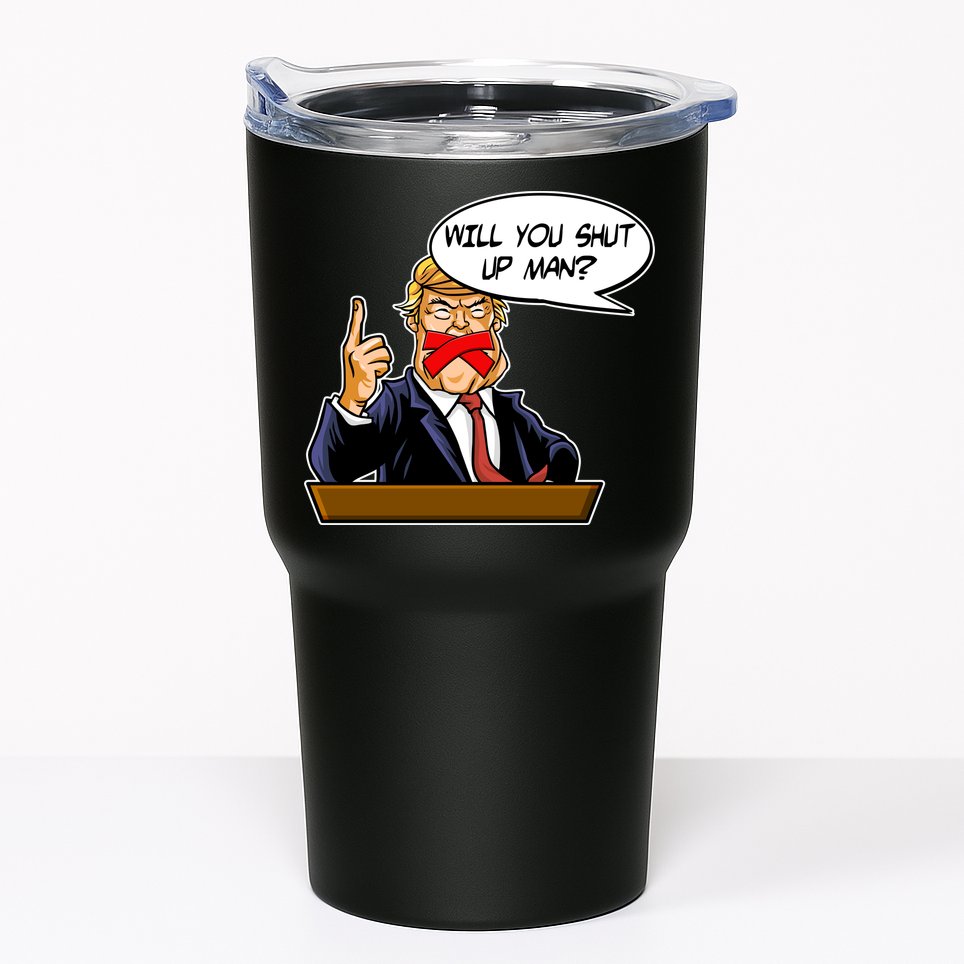 Funny Will You Shut Up Man Biden vs Trump Debate Comic Tumbler