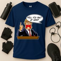 Funny Will You Shut Up Man Biden vs Trump Debate Comic Cooling Performance Crew T-Shirt