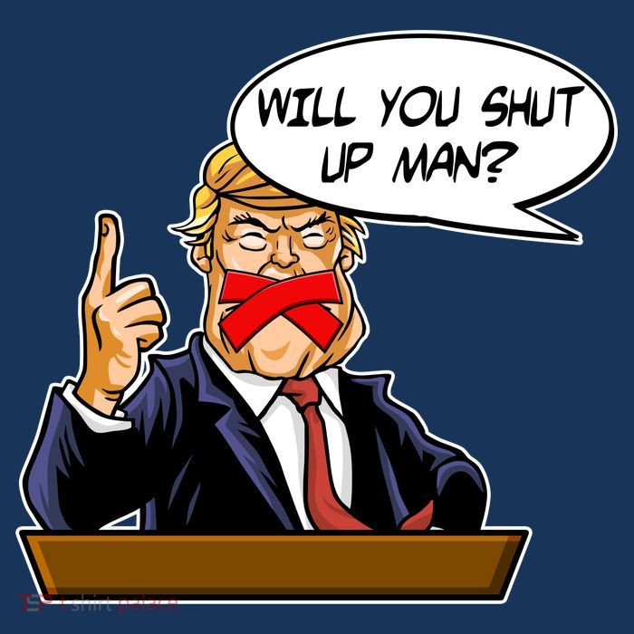 Funny Will You Shut Up Man Biden vs Trump Debate Comic Sustainable Bucket Hat