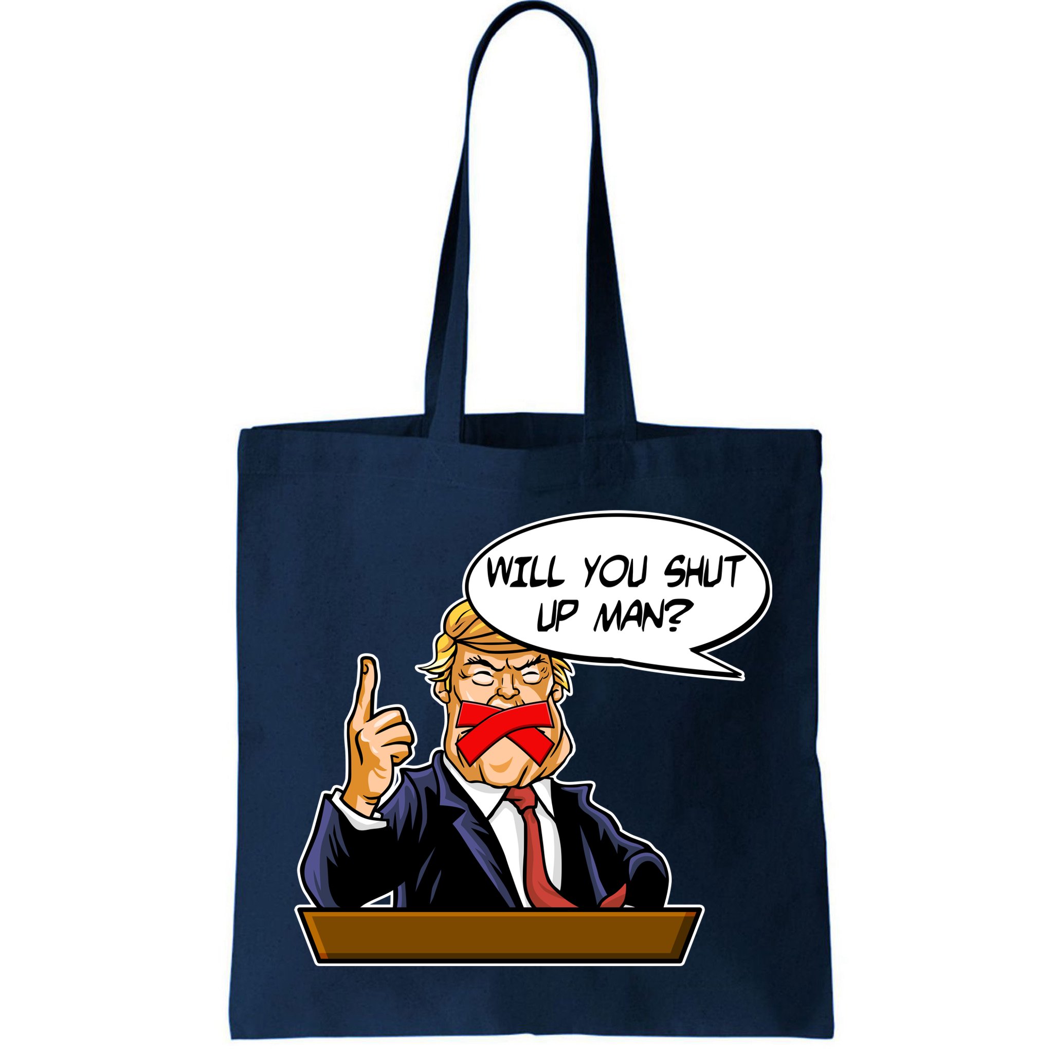 Funny Will You Shut Up Man Biden vs Trump Debate Comic Bag