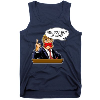 Funny Will You Shut Up Man Biden vs Trump Debate Comic Tank Top