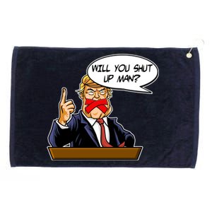 Funny Will You Shut Up Man Biden vs Trump Debate Comic Grommeted Golf Towel