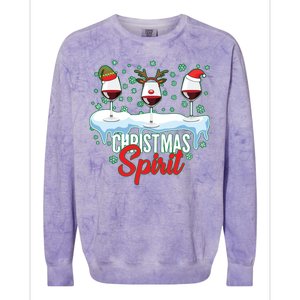 Funny Wine Christmas Spirit Colorblast Crewneck Sweatshirt