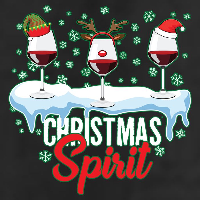 Funny Wine Christmas Spirit 7 Panel Mesh Trucker Snapback Hat