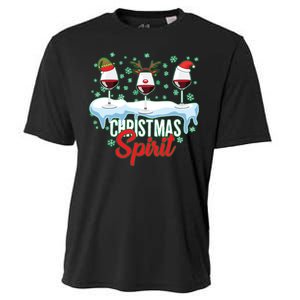 Funny Wine Christmas Spirit Cooling Performance Crew T-Shirt