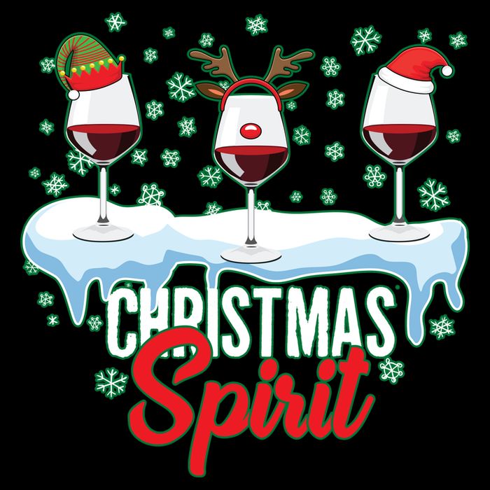 Funny Wine Christmas Spirit Cooling Performance Crew T-Shirt