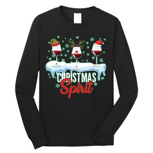 Funny Wine Christmas Spirit Long Sleeve Shirt