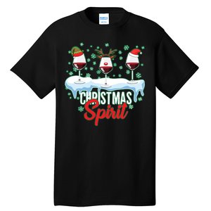 Funny Wine Christmas Spirit Tall T-Shirt