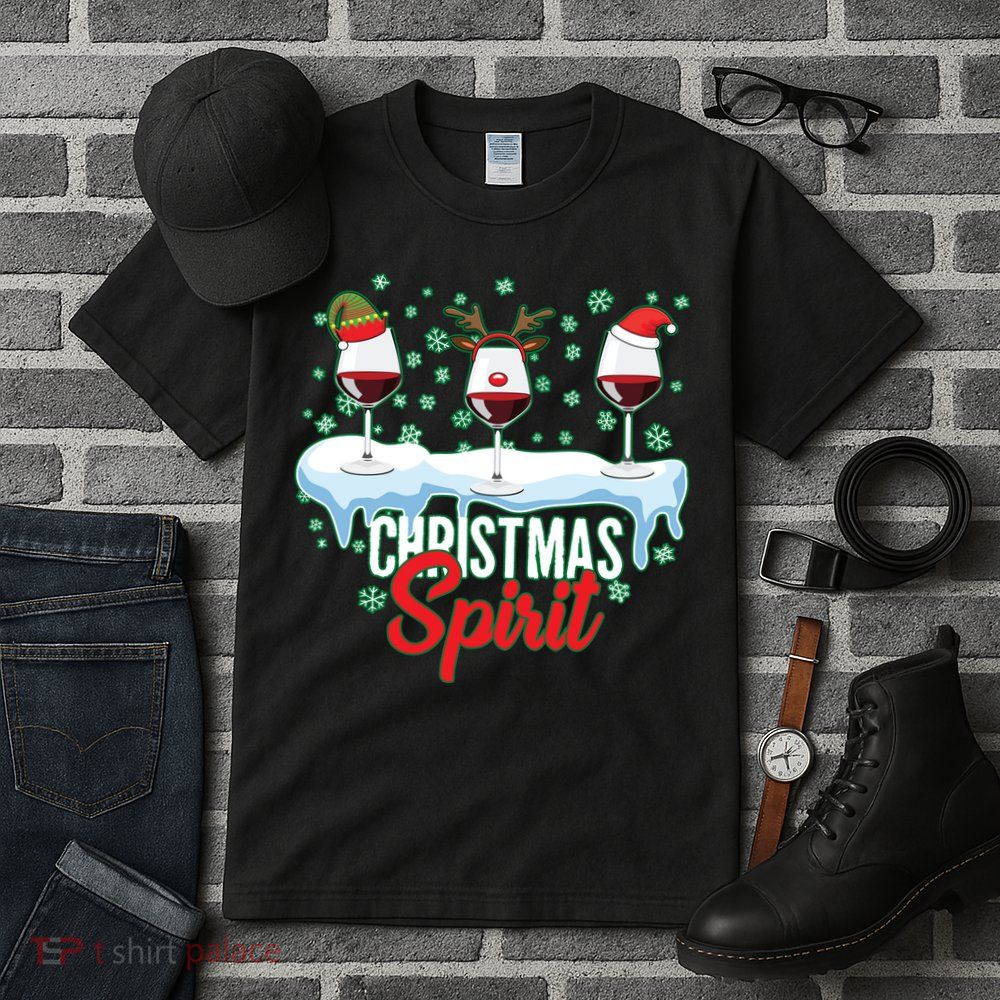 Funny Wine Christmas Spirit Tall T-Shirt