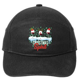 Funny Wine Christmas Spirit 7-Panel Snapback Hat