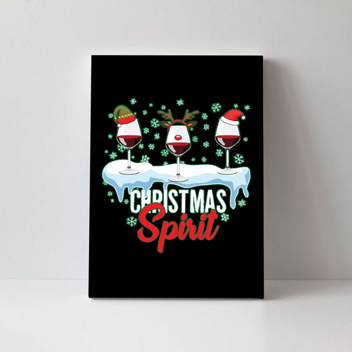 Funny Wine Christmas Spirit Canvas