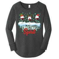 Funny Wine Christmas Spirit Women's Perfect Tri Tunic Long Sleeve Shirt