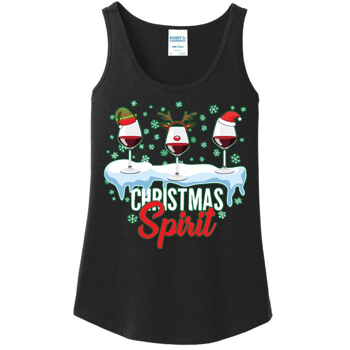 Funny Wine Christmas Spirit Ladies Essential Tank