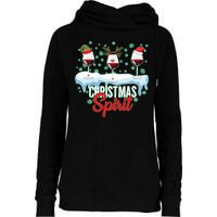 Funny Wine Christmas Spirit Womens Funnel Neck Pullover Hood